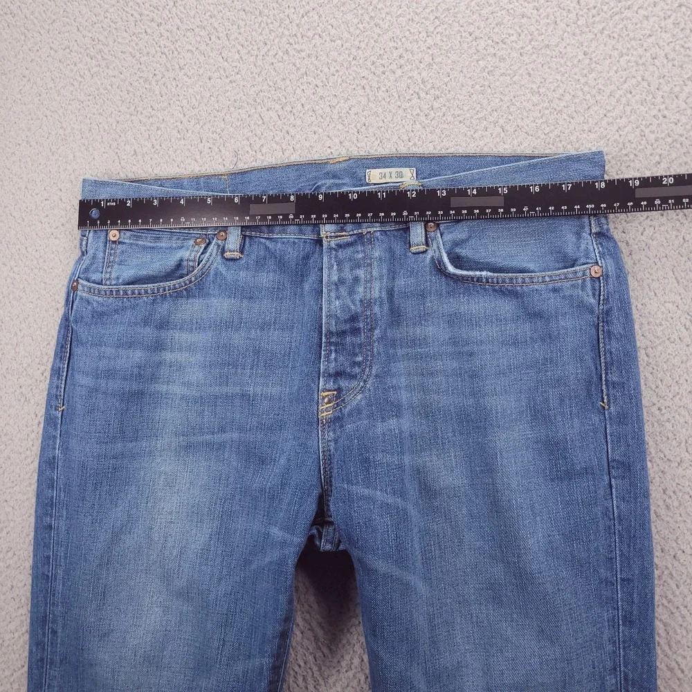 POLO Ralph Lauren Jeans Mens 34x30 Bootcut 750 Button Fly 100% Cotton Blue Denim
